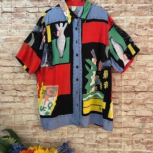African vintage print shirt.